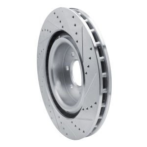 Dodge Viper Brake Rotor (1) - Front Left - R1 Concepts - Drilled & Slotted - Silver - `03-`17